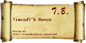 Timcsák Bence névjegykártya